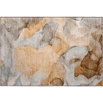 Premium Machine Washable Mayfield  Orange 1'8" x 2'6" Rug