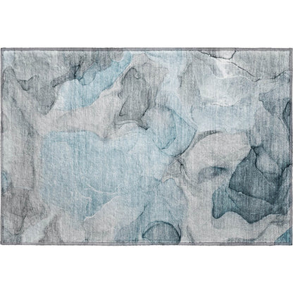 Premium Machine Washable Mayfield  Teal 1'8" x 2'6" Rug