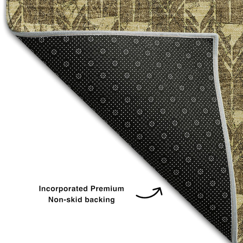 Premium Machine Washable Mayfield  Brown 1'8" x 2'6" Rug