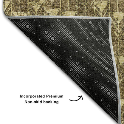 Premium Machine Washable Mayfield  Brown 1'8" x 2'6" Rug