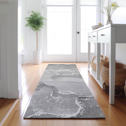 Premium Machine Washable Mayfield  Gray 2'3" x 7'6" Runner Rug