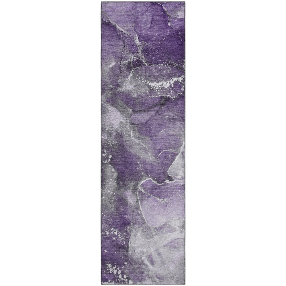 Premium Machine Washable Mayfield  Purple 2'3" x 7'6" Runner Rug