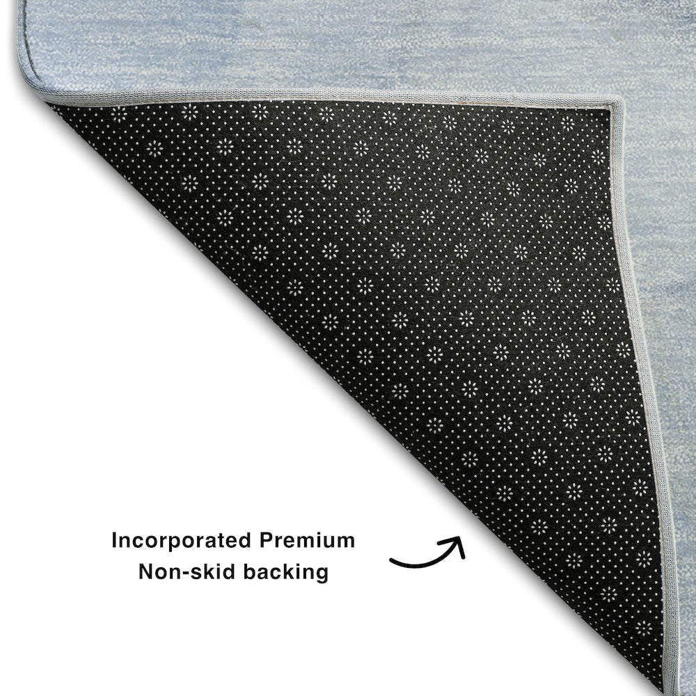 Premium Machine Washable Mayfield  Blue 1'8" x 2'6" Rug