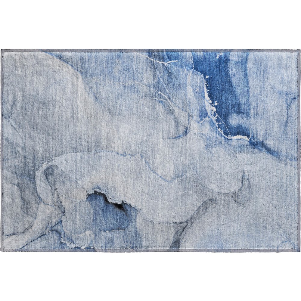 Premium Machine Washable Mayfield  Blue 1'8" x 2'6" Rug