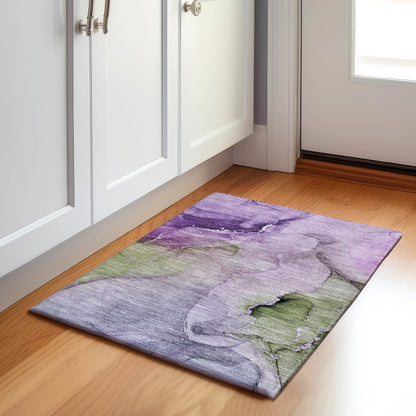 Premium Machine Washable Mayfield  Purple 1'8" x 2'6" Rug