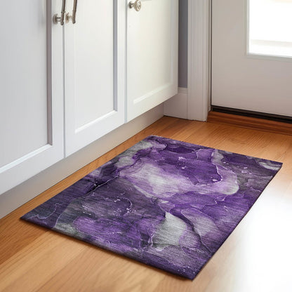 Premium Machine Washable Mayfield  Purple 1'8" x 2'6" Rug