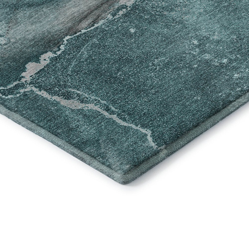 Premium Machine Washable Mayfield  Teal 1'8" x 2'6" Rug