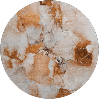 Premium Machine Washable Mayfield  Paprika 8' x 8' Round Rug