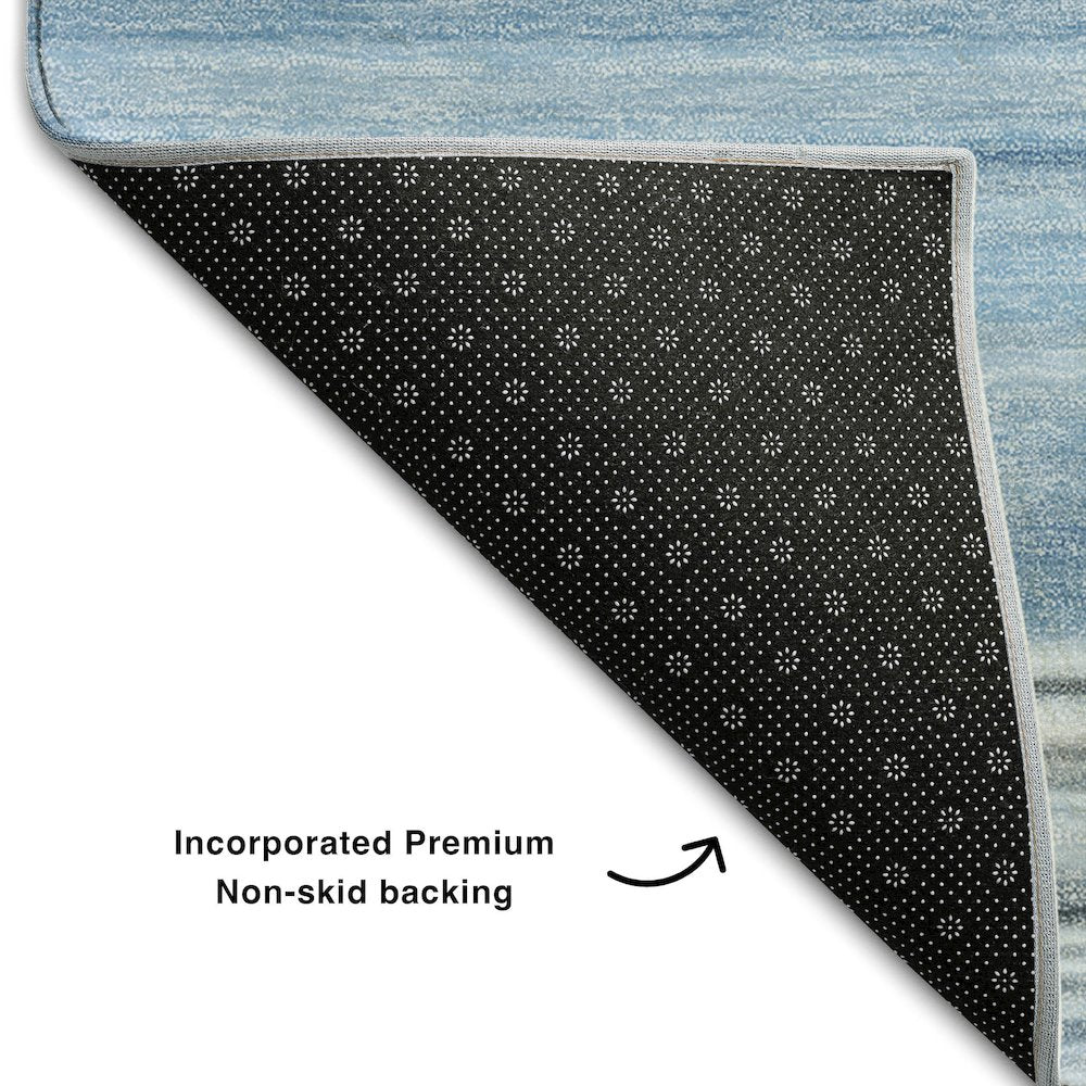 Premium Machine Washable Mayfield  Blue 1'8" x 2'6" Rug