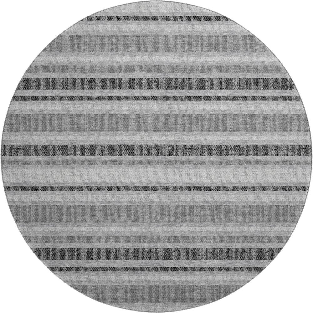 Premium Machine Washable Mayfield  Gray 8' x 8' Round Rug