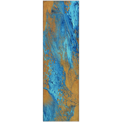 Premium Machine Washable Mayfield  Cobalt 2'3" x 7'6" Runner Rug