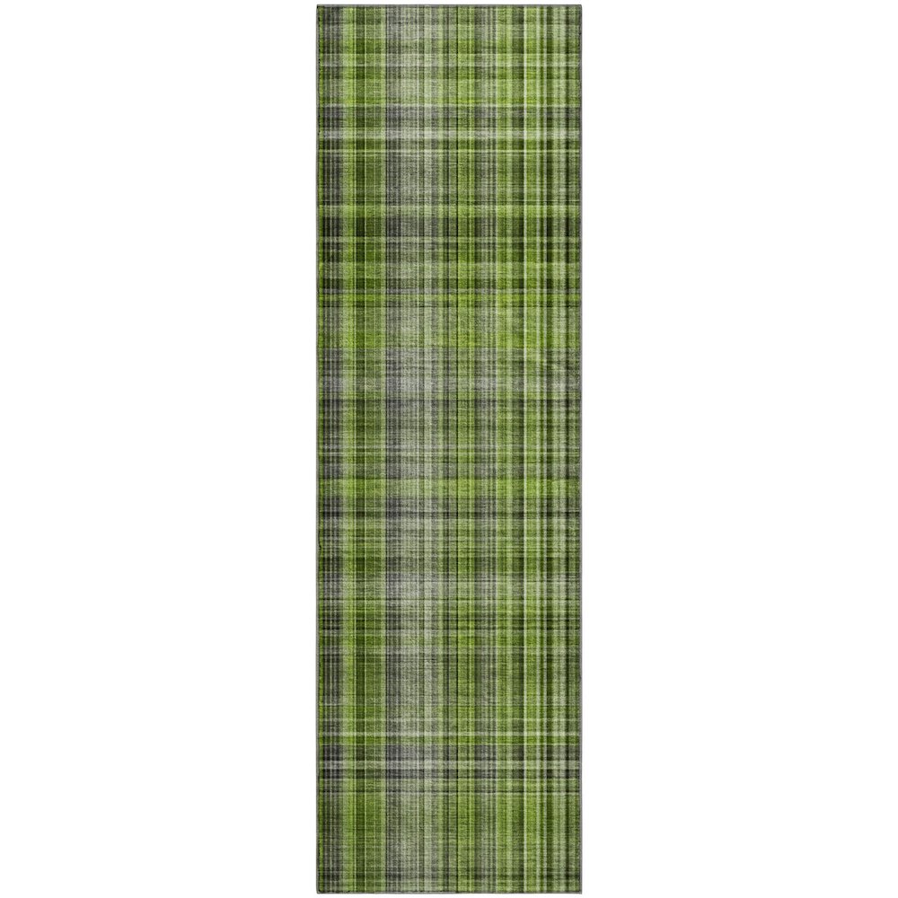 Premium Machine Washable Mayfield  Green 2'3" x 7'6" Runner Rug