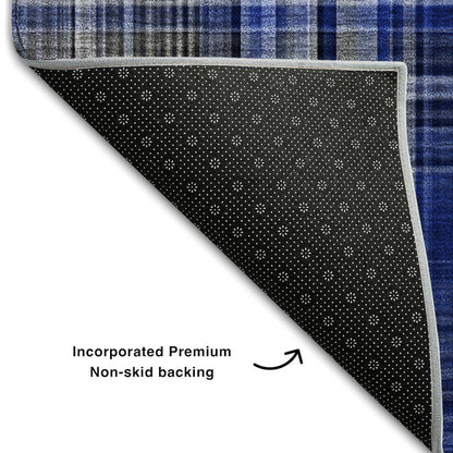 Premium Machine Washable Mayfield  Navy 1'8" x 2'6" Rug