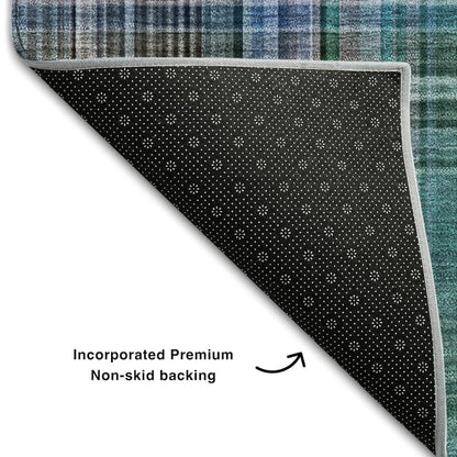 Premium Machine Washable Mayfield  Teal 1'8" x 2'6" Rug