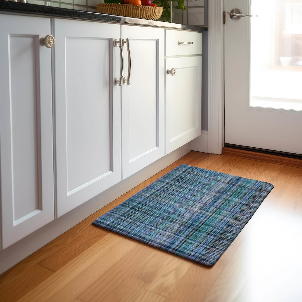 Premium Machine Washable Mayfield  Teal 1'8" x 2'6" Rug