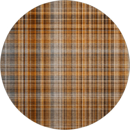 Premium Machine Washable Mayfield  Terracotta 8' x 8' Round Rug