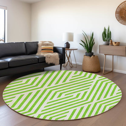 Premium Machine Washable Mayfield  Lime 8' x 8' Round Rug