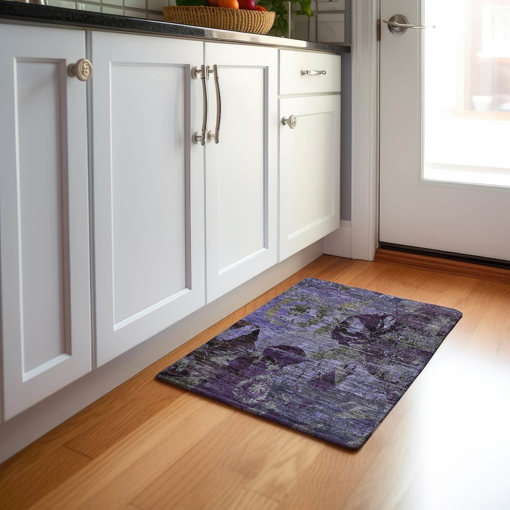 Premium Machine Washable Mayfield  Purple 1'8" x 2'6" Rug