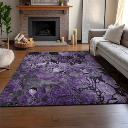 Premium Machine Washable Mayfield  Purple 2'6" x 3'10" Rug