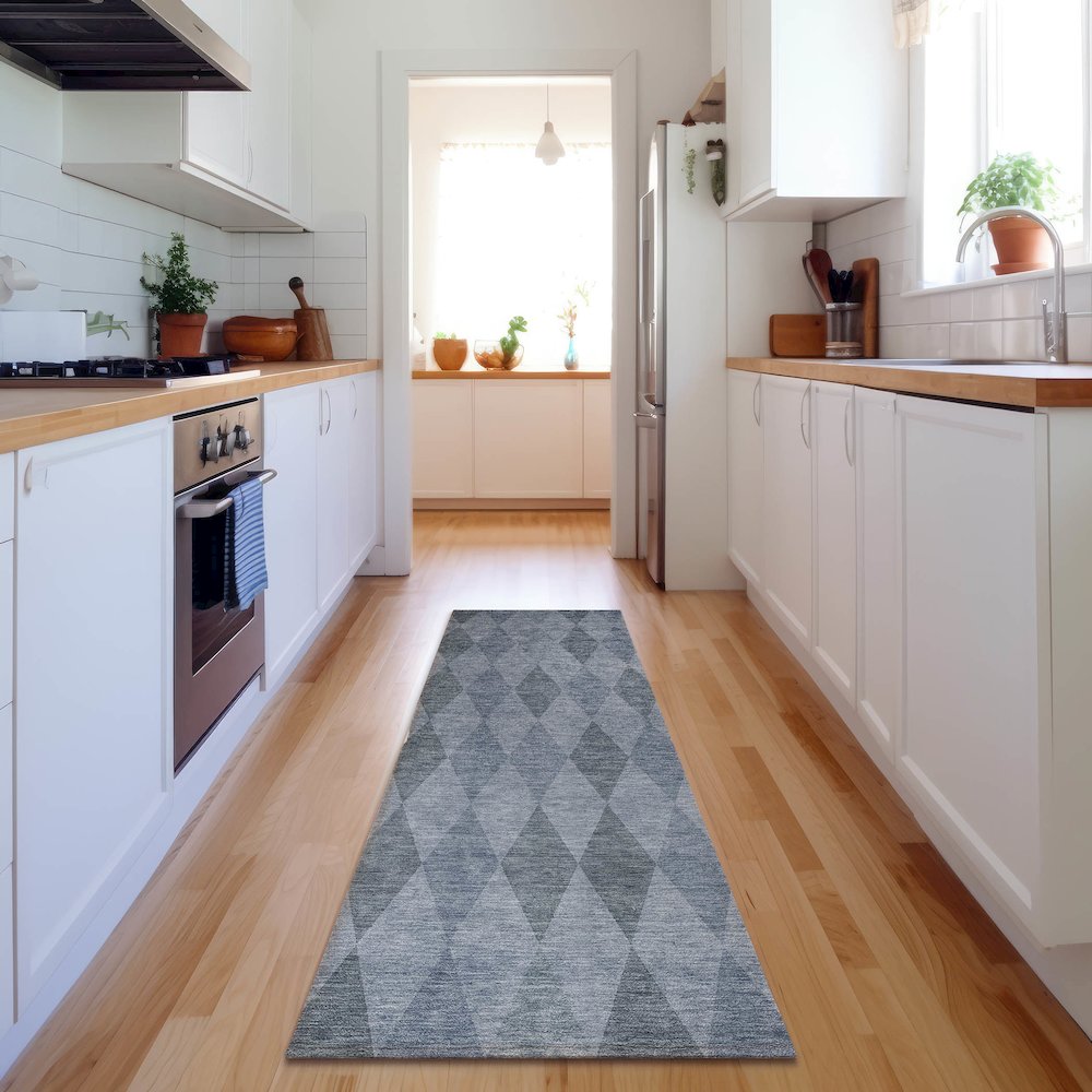 Premium Machine Washable Mayfield  Denim 2'3" x 7'6" Runner Rug