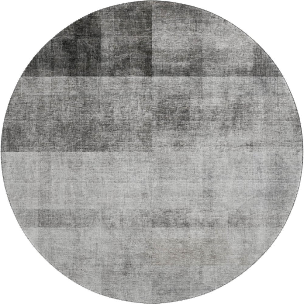 Premium Machine Washable Mayfield  Gray 8' x 8' Round Rug