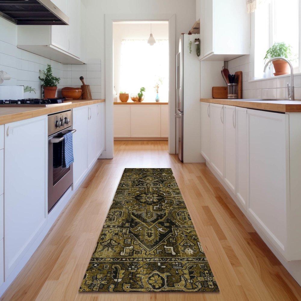 Premium Machine Washable Mayfield  Brown 2'3" x 7'6" Runner Rug