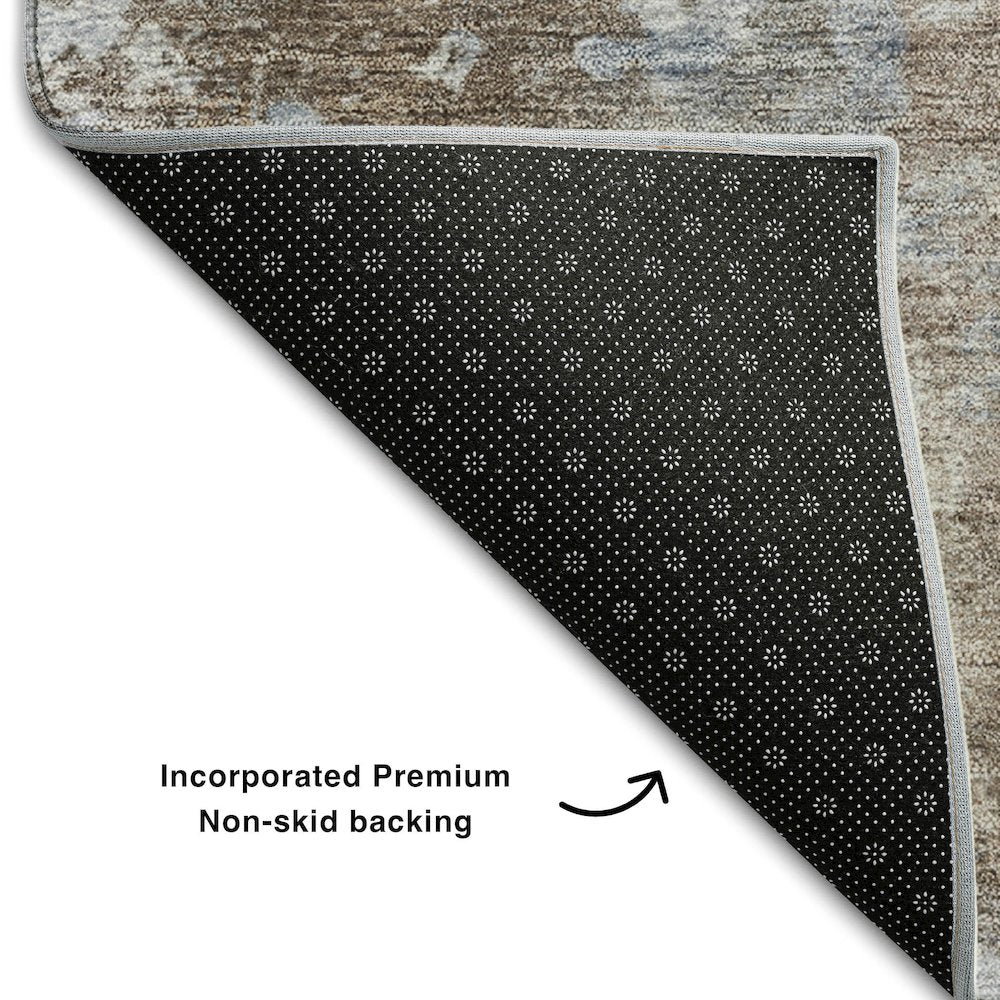 Premium Machine Washable Mayfield  Brown 1'8" x 2'6" Rug