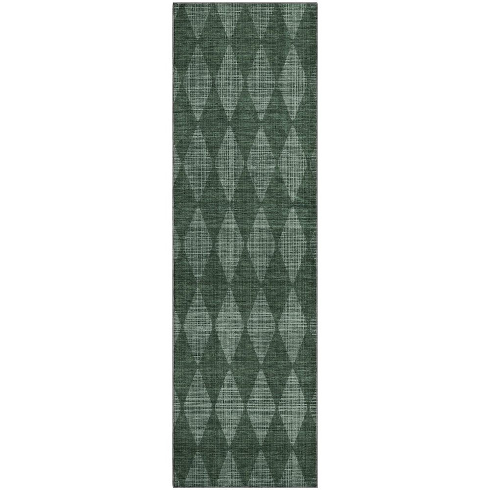 Premium Machine Washable Mayfield  Olive 2'3" x 7'6" Runner Rug