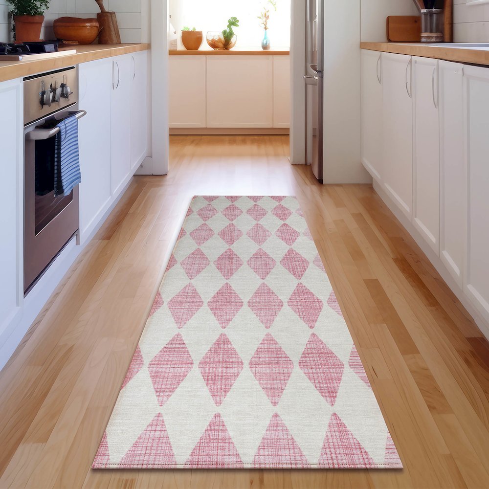 Premium Machine Washable Mayfield  Pink 2'3" x 7'6" Runner Rug