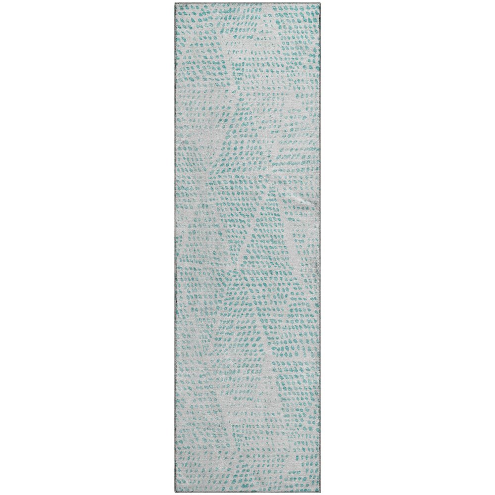 Premium Machine Washable Mayfield  Aqua 2'3" x 7'6" Runner Rug