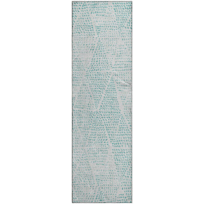 Premium Machine Washable Mayfield  Aqua 2'3" x 7'6" Runner Rug