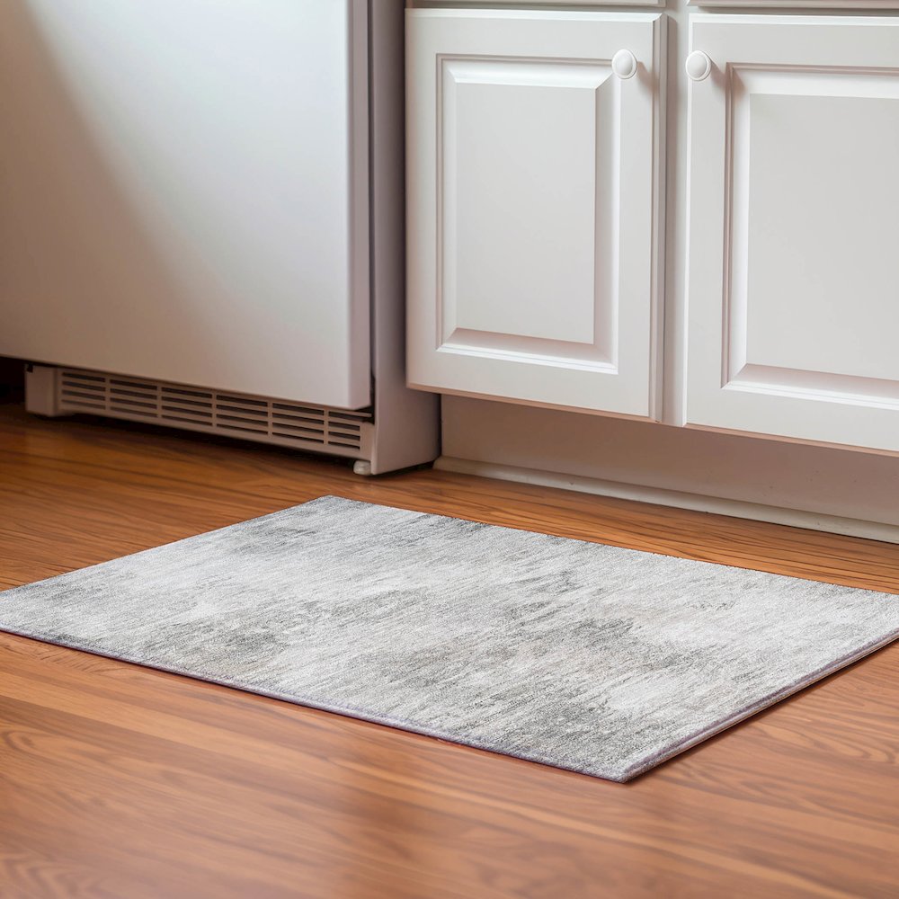 Premium Machine Washable Mayfield  Silver 1'8" x 2'6" Rug