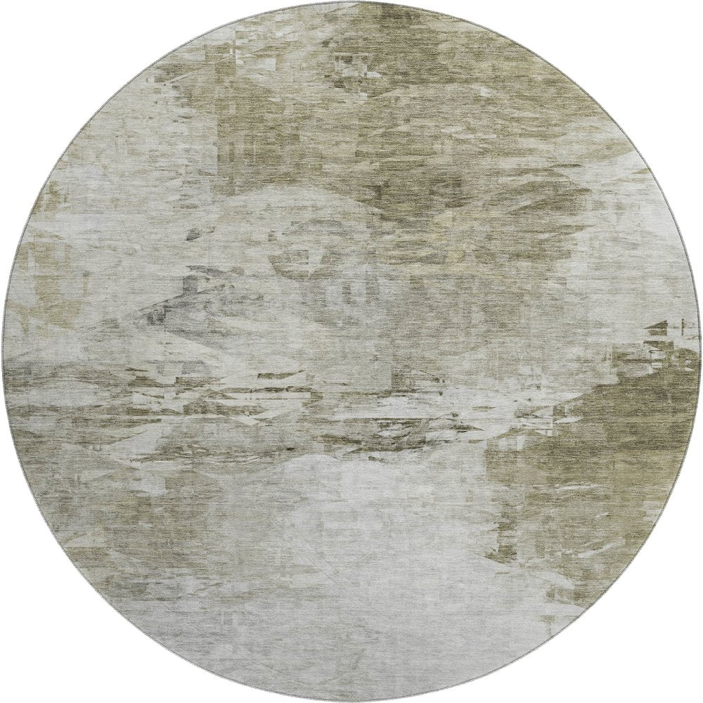 Premium Machine Washable Mayfield  Taupe 8' x 8' Round Rug