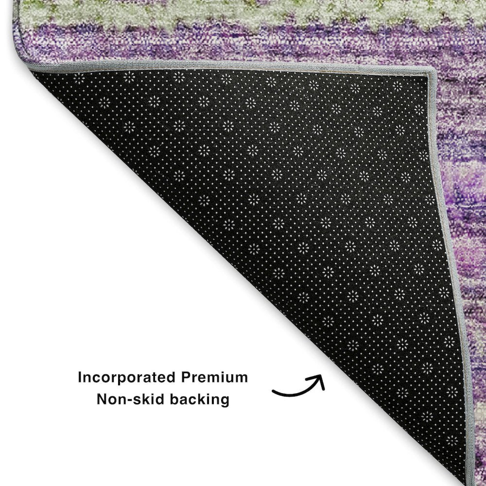 Premium Machine Washable Mayfield  Purple 1'8" x 2'6" Rug