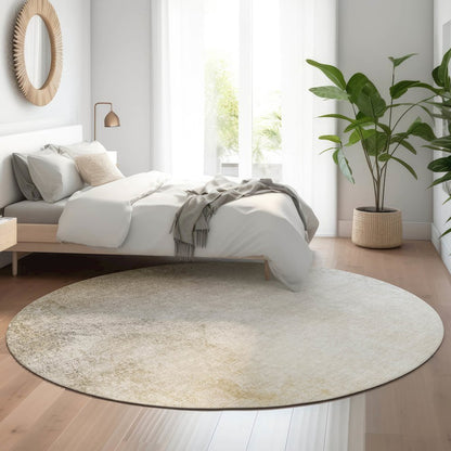 Premium Machine Washable Mayfield  Taupe 8' x 8' Round Rug
