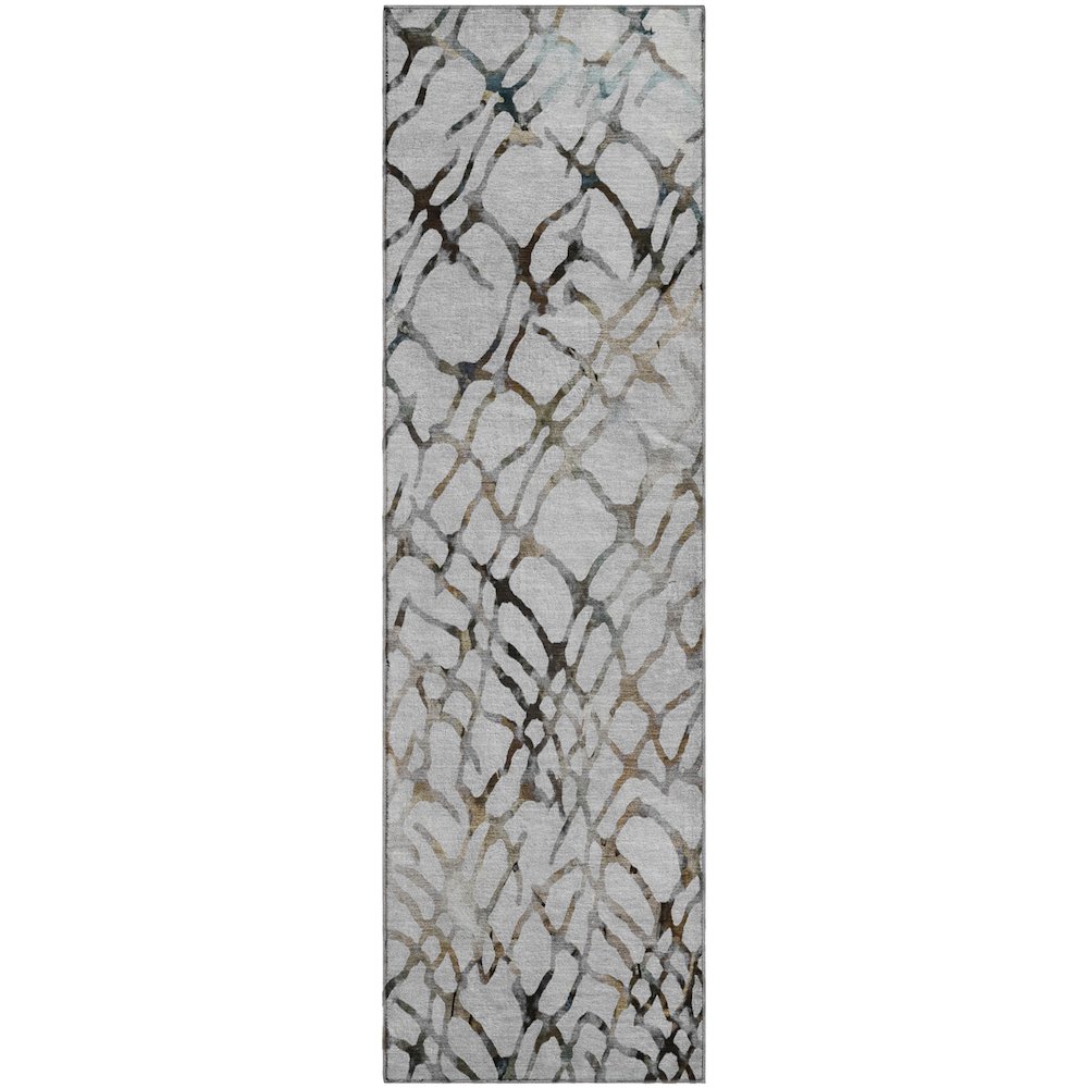 Premium Machine Washable Mayfield  Silver 2'3" x 7'6" Runner Rug