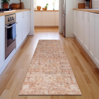 Premium Machine Washable Mayfield  Salmon 2'3" x 7'6" Runner Rug