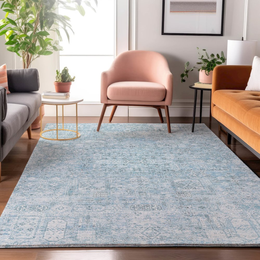 Premium Machine Washable Mayfield  Sky 2'6" x 3'10" Rug