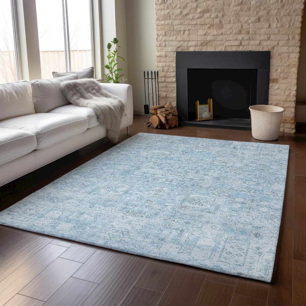 Premium Machine Washable Mayfield  Sky 2'6" x 3'10" Rug