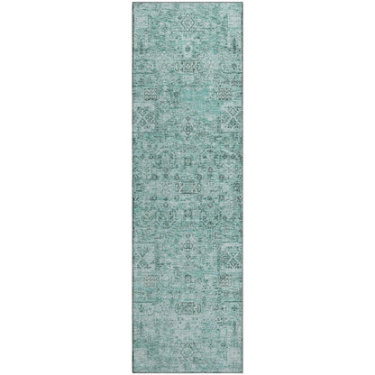 Premium Machine Washable Mayfield  Teal 2'3" x 7'6" Runner Rug