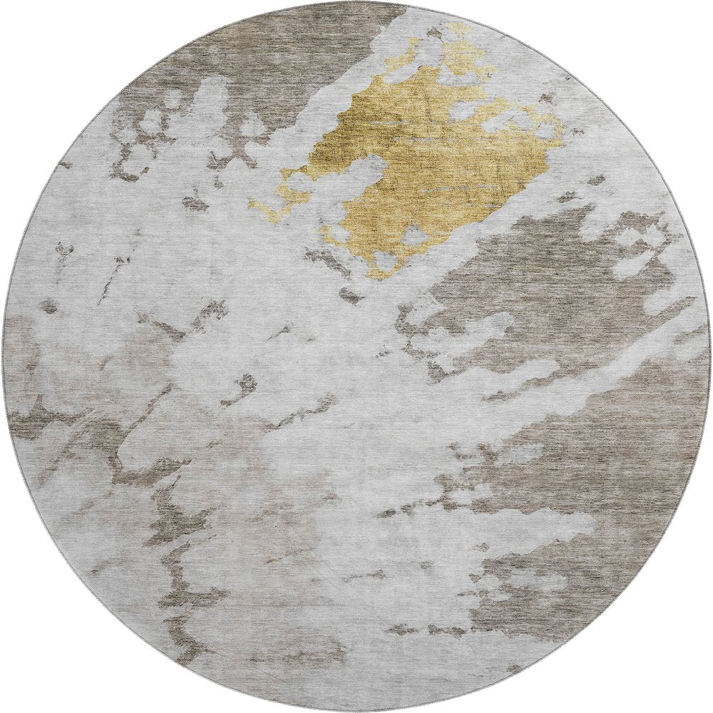 Premium Machine Washable Mayfield  Taupe 8' x 8' Round Rug