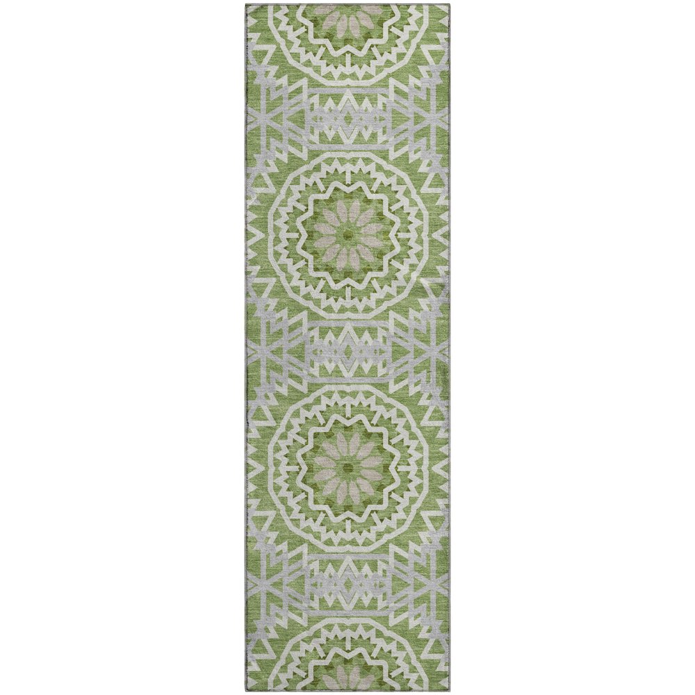 Premium Machine Washable Mayfield  Green 2'3" x 7'6" Runner Rug
