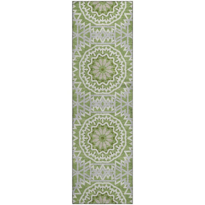 Premium Machine Washable Mayfield  Green 2'3" x 7'6" Runner Rug