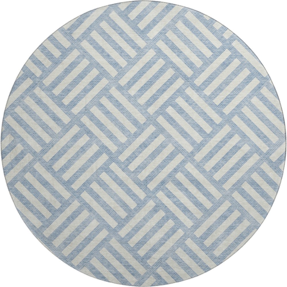 Premium Machine Washable Mayfield  Sky 8' x 8' Round Rug