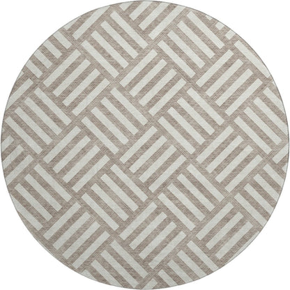 Premium Machine Washable Mayfield  Taupe 8' x 8' Round Rug