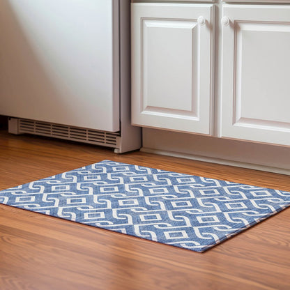 Premium Machine Washable Mayfield  Blue 1'8" x 2'6" Rug