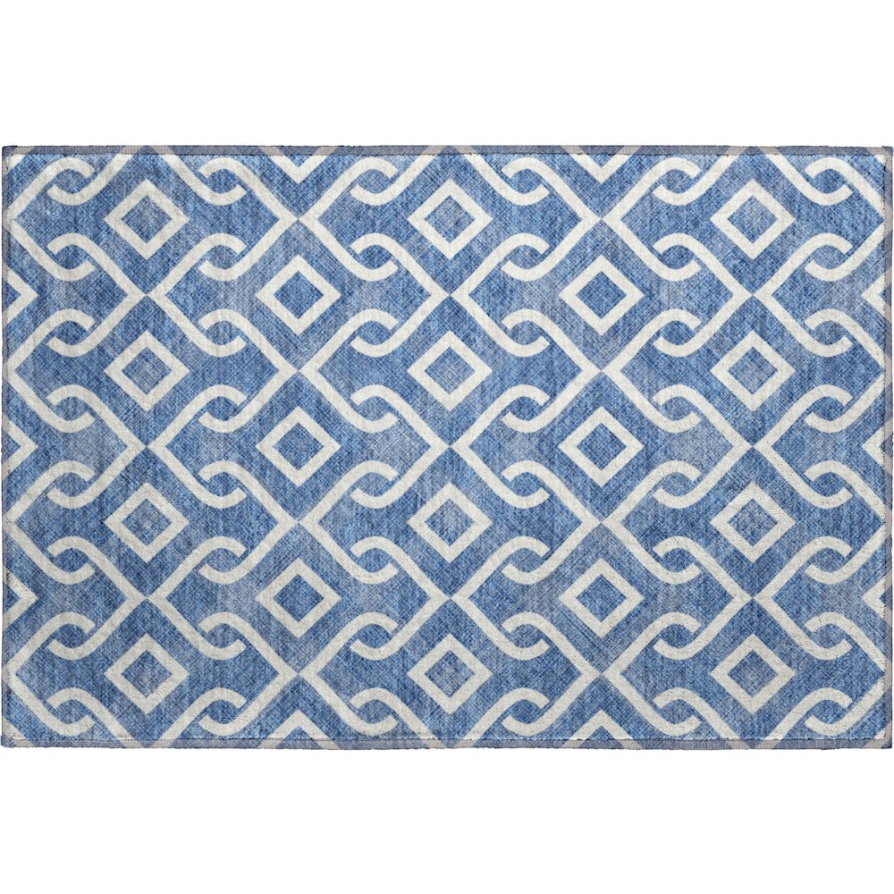 Premium Machine Washable Mayfield  Blue 1'8" x 2'6" Rug