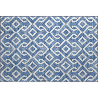 Premium Machine Washable Mayfield  Blue 1'8" x 2'6" Rug
