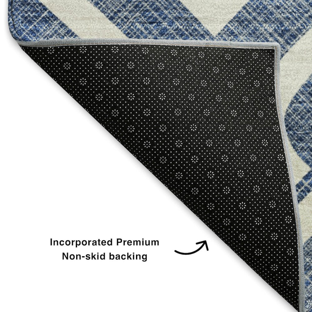 Premium Machine Washable Mayfield  Navy 1'8" x 2'6" Rug