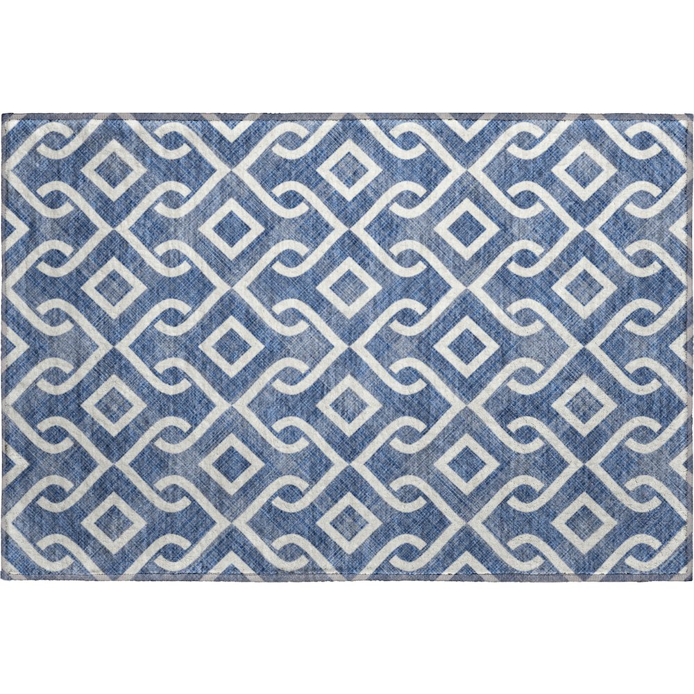 Premium Machine Washable Mayfield  Navy 1'8" x 2'6" Rug
